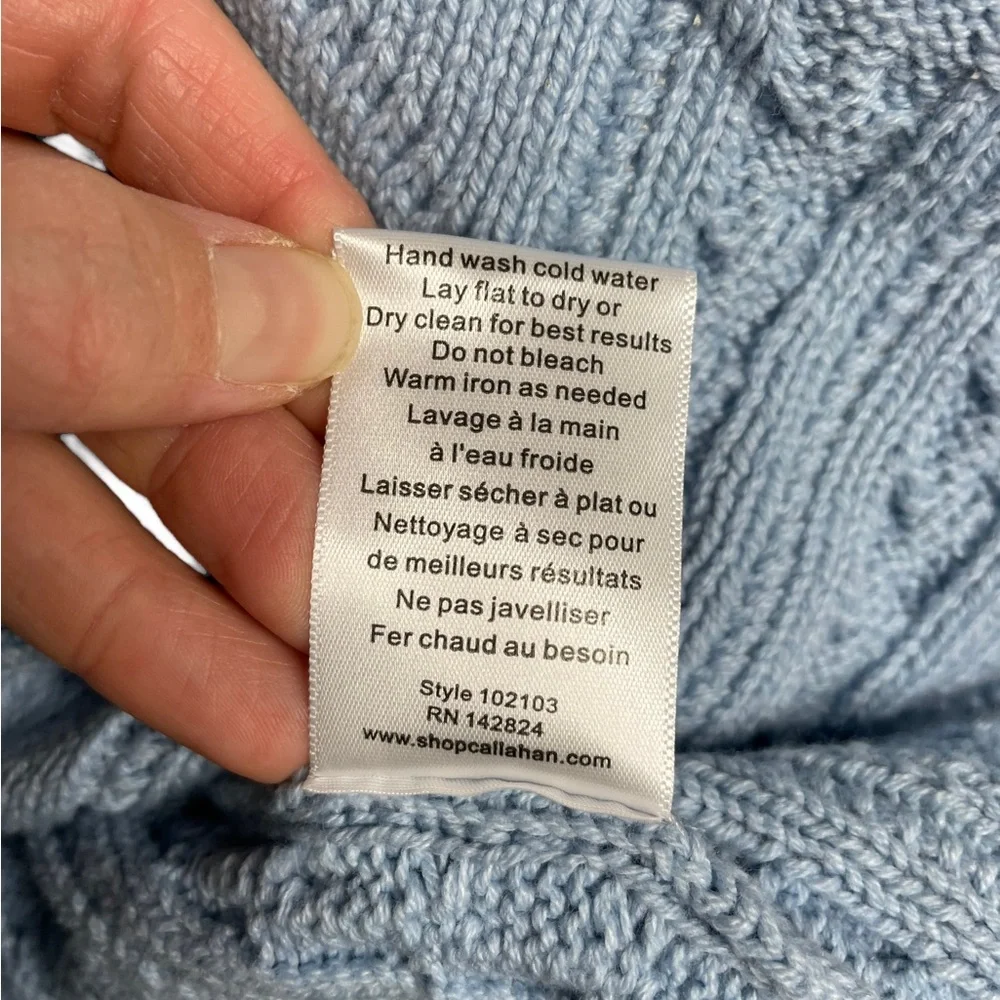 Callahan | Cassidy Cable Knit Sweater in Sky Blue Small